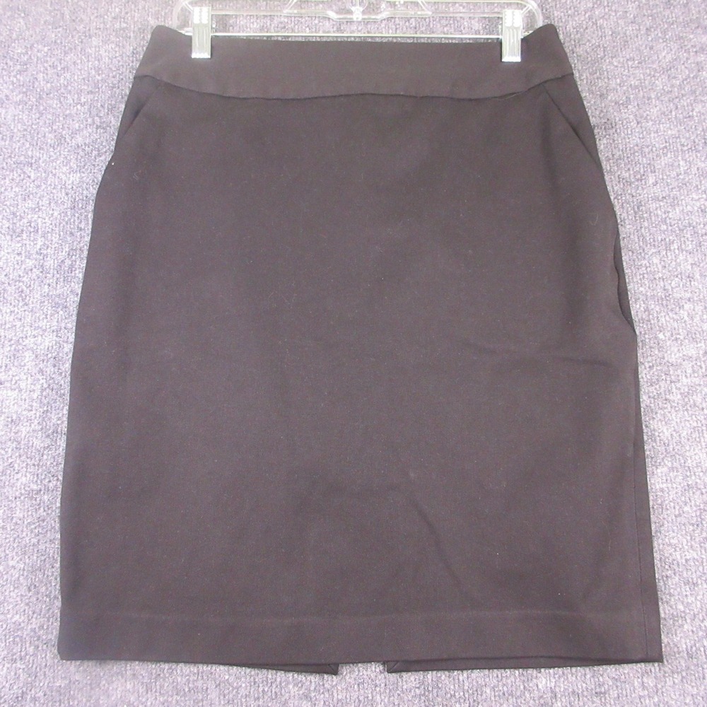 Express Skirt Womens 10 Black Knee Length Pencil Lined Stretch Office Work